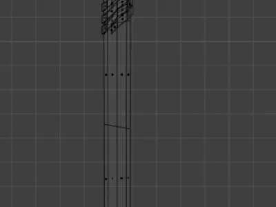 Low Poly Stylized Magic Staff with Skull and Red Cloth Wrap Low-poly 3D model