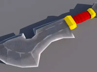 Low Poly Textured Sword 3D model