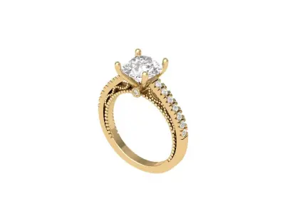 Solitaire-Art-Deco-Ring 3D print model buy