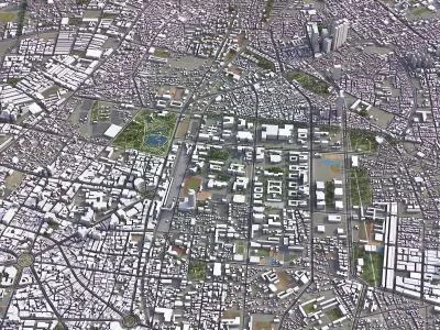 Tainan - 3D City Model Low-poly 3D model