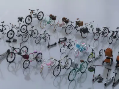 Bicycles Low-poly 3D model