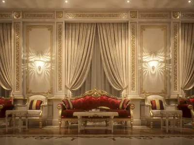 Luxurious VIP Living 3D model