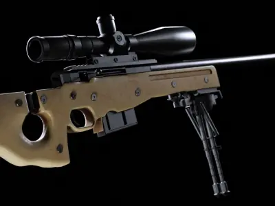 Arctic Warfare Magnum - AWP L96A1 Low-poly 3D model