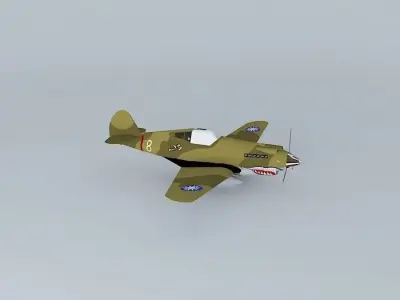 Battle plane P-40 Free 3D model
