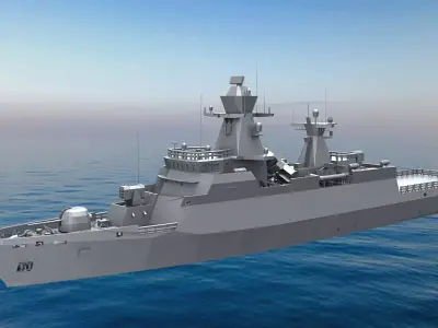 GERMAN  K-130 BRAUNSCHWEIG CLASS CORVETTE 3D PRINT READY  3D print model