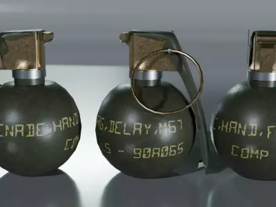 M67 Frag grenade Low-poly 3D model