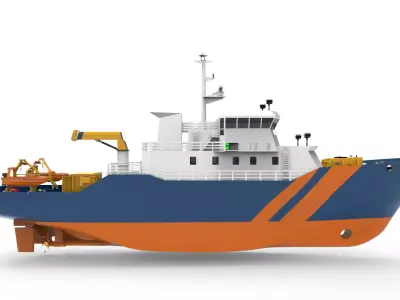 Rescue Tugboat  Low-poly 3D model
