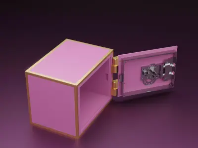 Luxury Pink  Vault Safe Low-poly 3D model