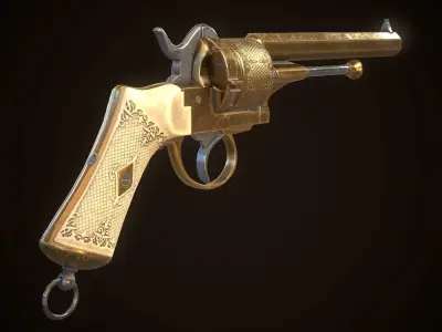 LEFAUCHEUX - Vintage Revolver Low-poly 3D model