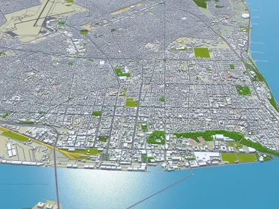 Maputo Mozambique 30km AI Low-poly 3D model