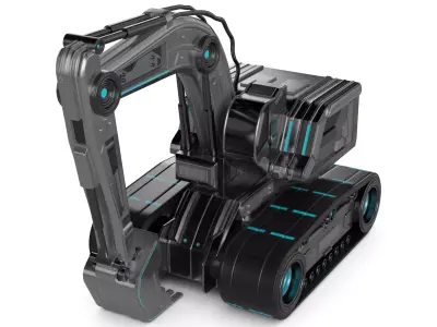 excavator 3D model by acuario-studios-info