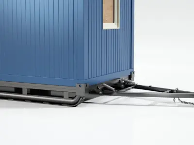 TRAILER container on wheels 3D model