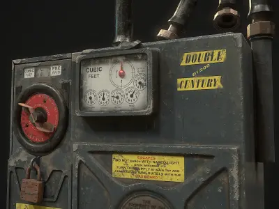 Coin-in-slot domestic gas meter Low-poly 3D model