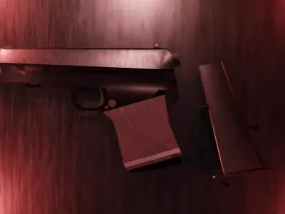 Semi - Auto Pistol Low-poly 3D model