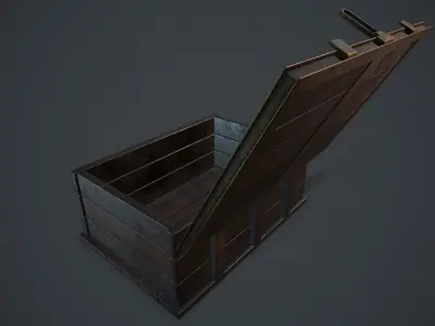 Set medieval storage boxes Free low-poly 3D model