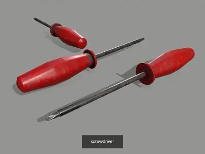 Screwdriver Collection 2 pair of screwdrivers 3D Model Pack