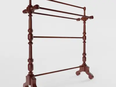 Victorian Mahogany Towel Rail 3D model