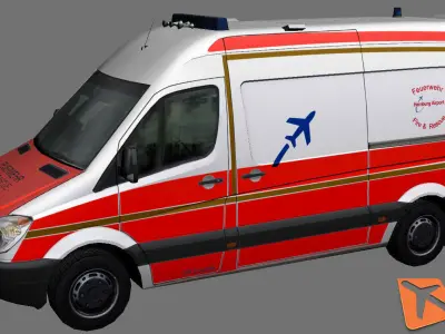 Mercedes-Benz Sprinter rescue Low-poly 3D model