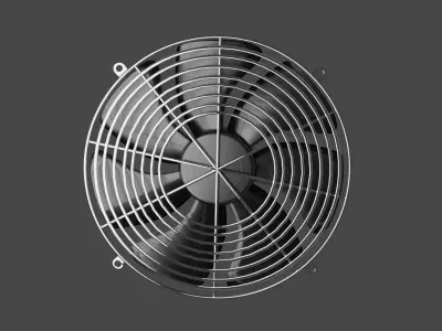 Industrial PC fan Low-poly 3D model