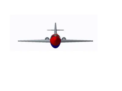 Flight airplane flying in sky 3D model