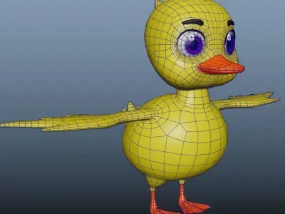Duck 3d model  Cartoon  style high quality  Low-poly 3D model