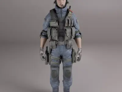 Game Ready Soldier Low-poly 3D model