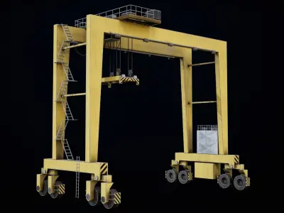 RTG Port Crane PBR Low-poly 3D model