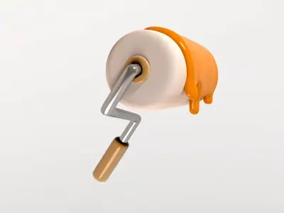 Paint Roller 3D model purchase