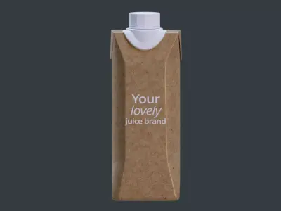 Juice Box PBR ready for AR close up shots Commercial render Low-poly 3D model