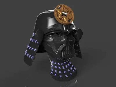 DARTH VADER SAMURAI HELMET 3D model
