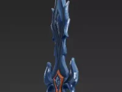 Stylized Fantasy Sword 3D Model-Print-CGI Ready 3D model