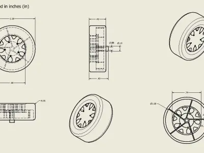 Small Robotic Wheel  Free 3D print model