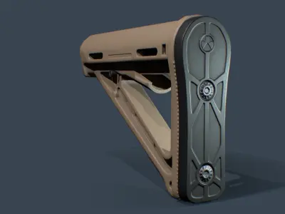Carbine Buttstock Low-poly 3D model