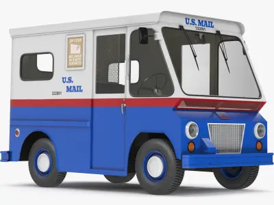 US Mail Truck Studebaker ZIP Van 3D model