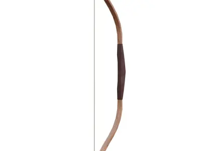 Turkish Bow with Arrow and Quiver - Low Poly to High Poly Low-poly 3D model