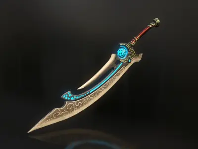 Fantasy Sword Low-poly 3D model shop