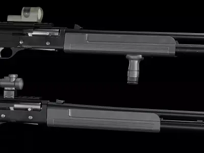 Beretta 1201 And 1201FP Semi Automatic Shotgun Low-poly 3D model