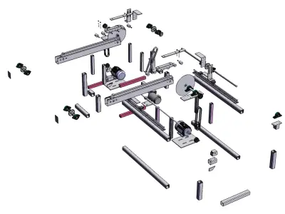 Fully Automatic Woodworking Double-Head Cutting Saw  3D model