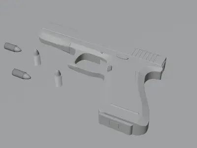 Glock 17 Low-poly 3D model purchase
