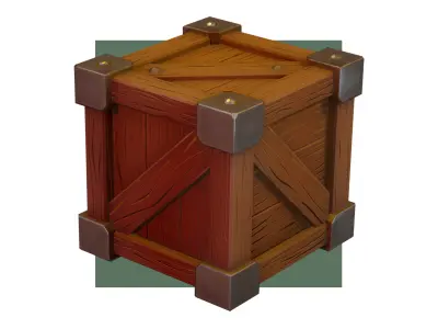 Crate - Low Poly Stylized  Low-poly 3D model