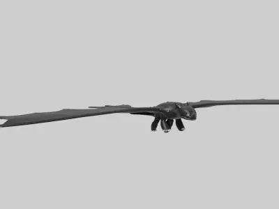 Toothless low-poly 3d model Low-poly 3D model