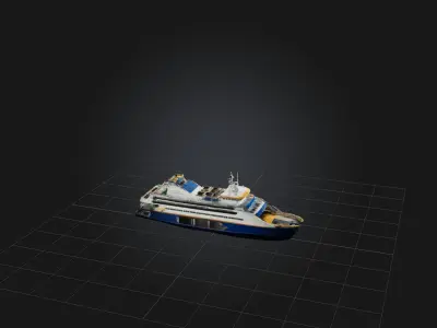Realistic Ferry Model Low-poly 3D model