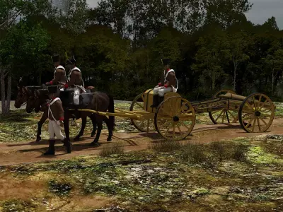 Napoleonic Austrian Artillery 3D model