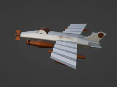 war jet low poly Low-poly 3D model