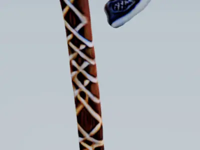 Wooden viking axe Free low-poly 3D model