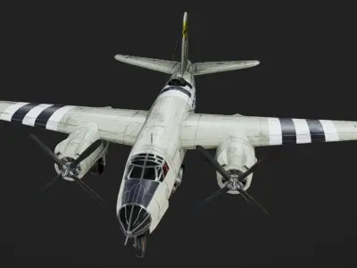 Martin B-26 Marauder Low-poly 3D model