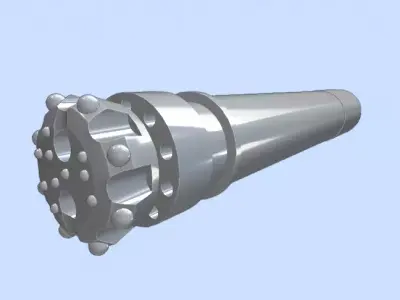 Reverse Circulation Or RC Drill Bit Low-poly 3D model