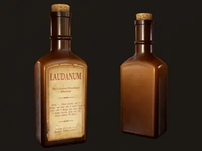Antique Poison Bottle - PBR Game Ready Low-poly 3D model