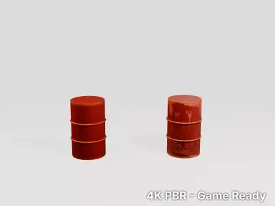 Game Ready - Clean and Rusty textures - Barrel Low-poly 3D model