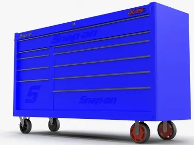 Tool Storage Blue Low-poly 3D model